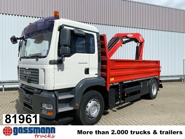 MAN TGA 18.400 4x2 BL Pritsche Heckkran PM17523 - Dropside/ Flatbed truck, Crane truck: picture 1 MAN TGA 18.400 4x2 BL Pritsche Heckkran PM17523 - Dropside/ Flatbed truck, Crane truck: picture 1