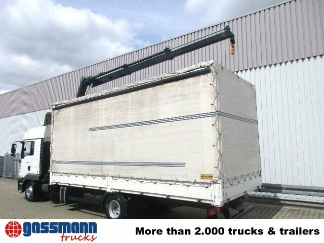 Curtainsider truck, Crane truck MAN TGL 12.240BL 4x2, mit Kran Hiab 088 mit Funk: picture 11