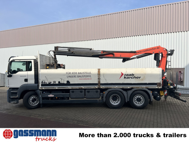 Dropside/ Flatbed truck, Crane truck MAN TGS 26.400 6x2-4 LL, Navi, Lenk-/Liftachse,: picture 11