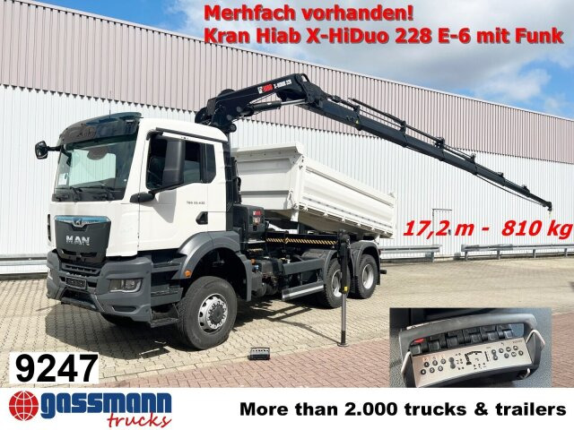 MAN TGS 33.430 6x6 BB CH mit Kran Hiab X-HiDuo 228 - Tipper, Crane truck: picture 1 MAN TGS 33.430 6x6 BB CH mit Kran Hiab X-HiDuo 228 - Tipper, Crane truck: picture 1