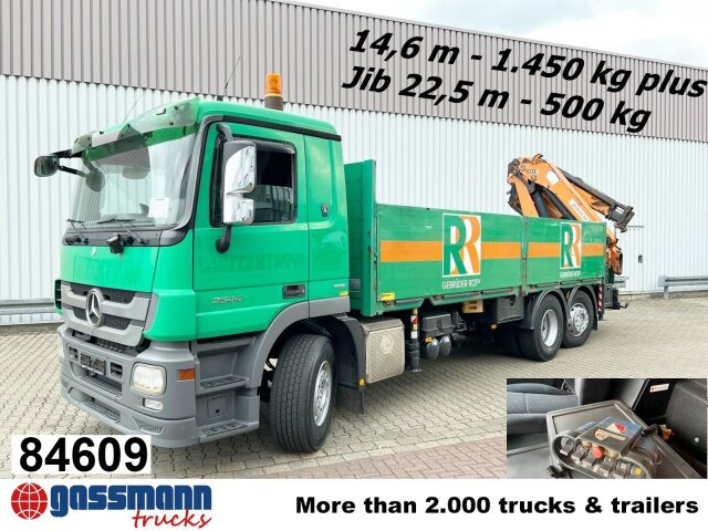 Mercedes-Benz Actros 2544 L 6x2, Retarder, Lenkachse, Heckkran - Dropside/ Flatbed truck, Crane truck: picture 1 Mercedes-Benz Actros 2544 L 6x2, Retarder, Lenkachse, Heckkran - Dropside/ Flatbed truck, Crane truck: picture 1