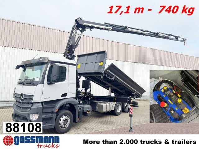 Mercedes-Benz Actros 2545 L 6x2, 2x Bordmatik, Kran Fassi - Tipper, Crane truck: picture 1 Mercedes-Benz Actros 2545 L 6x2, 2x Bordmatik, Kran Fassi - Tipper, Crane truck: picture 1