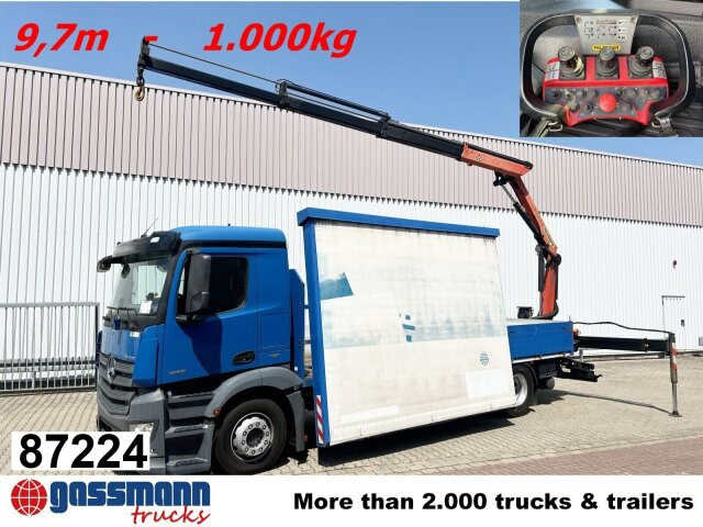 Mercedes-Benz Antos 1836 L 4x2, Glastransporter, Heckkran - Dropside/ Flatbed truck, Crane truck: picture 1 Mercedes-Benz Antos 1836 L 4x2, Glastransporter, Heckkran - Dropside/ Flatbed truck, Crane truck: picture 1