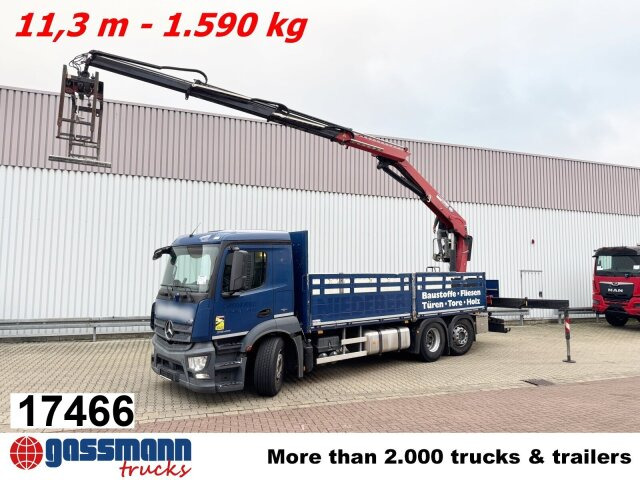 Mercedes-Benz Antos 2540 L 6x2, Lenkachse, HMF 2110-L3 - Dropside/ Flatbed truck, Crane truck: picture 1 Mercedes-Benz Antos 2540 L 6x2, Lenkachse, HMF 2110-L3 - Dropside/ Flatbed truck, Crane truck: picture 1