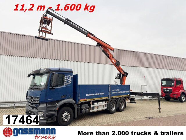 Mercedes-Benz Arocs 2642 6x4 mit Heckkran Atlas AK 186.3 V-2 - Dropside/ Flatbed truck, Crane truck: picture 1 Mercedes-Benz Arocs 2642 6x4 mit Heckkran Atlas AK 186.3 V-2 - Dropside/ Flatbed truck, Crane truck: picture 1