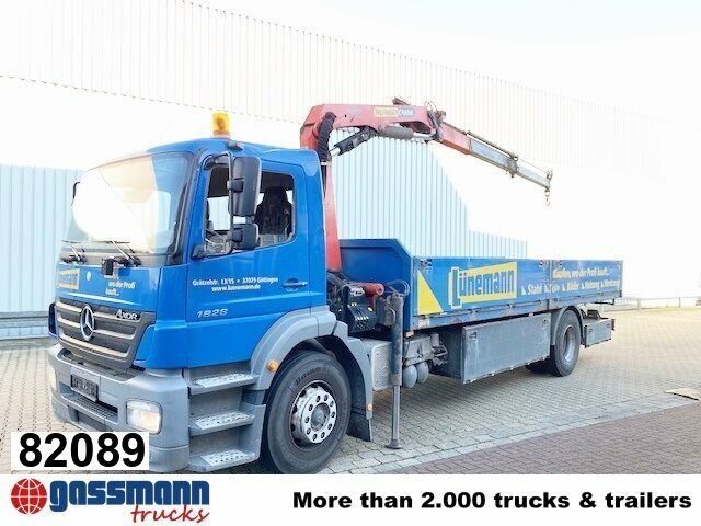 Mercedes-Benz Axor 1828 L 4x2 mit Kran Palfinger PK 9501, Funk - Dropside/ Flatbed truck, Crane truck: picture 1 Mercedes-Benz Axor 1828 L 4x2 mit Kran Palfinger PK 9501, Funk - Dropside/ Flatbed truck, Crane truck: picture 1