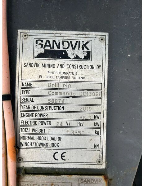 Leasing of Sandvik COMMANDO DC130 Ri | SURFACE DRILLING RIG | REMOTE Sandvik COMMANDO DC130 Ri | SURFACE DRILLING RIG | REMOTE: picture 20