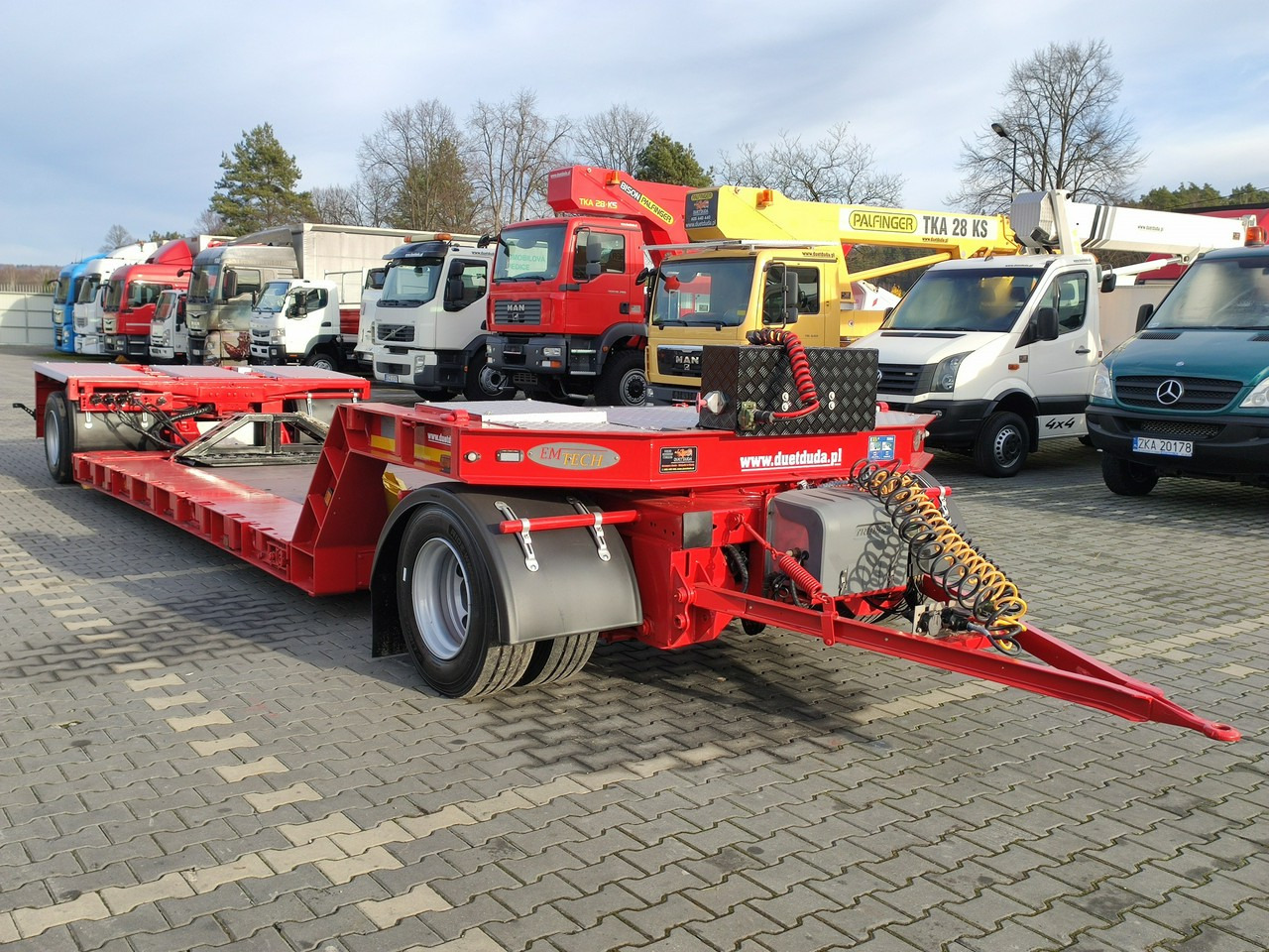 Low loader semi-trailer EMTECH 2 osiowa PCN 18 TIEFBETT Zagłębiana Rozciągana Oś Skrętna UNIKAT: picture 9