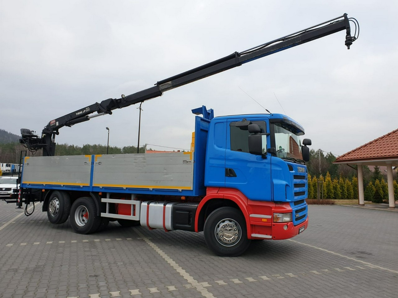 Dropside/ Flatbed truck, Crane truck Scania R 400 LB 6x2 HDS Budowlanka Widły Oś Skrętna Super Stan: picture 11 Dropside/ Flatbed truck, Crane truck Scania R 400 LB 6x2 HDS Budowlanka Widły Oś Skrętna Super Stan: picture 11
