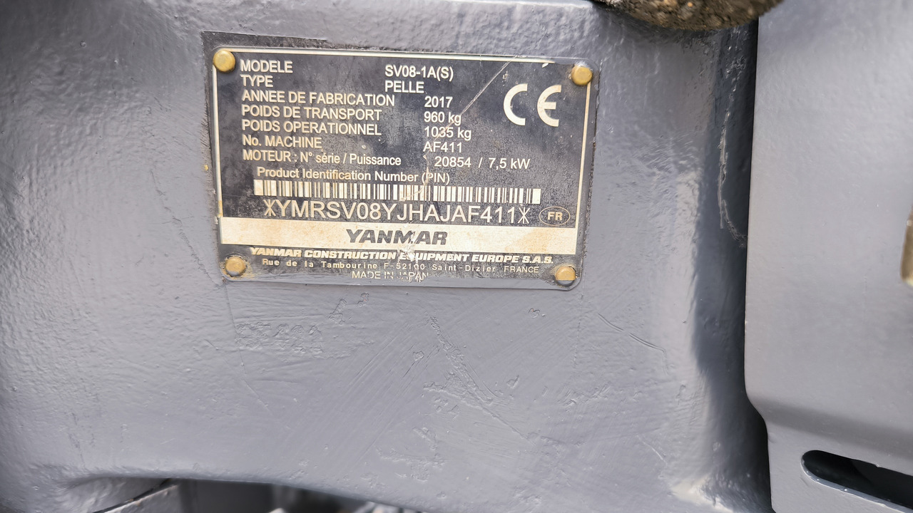 Mini excavator YANMAR SV 08 – 1A(S): picture 8