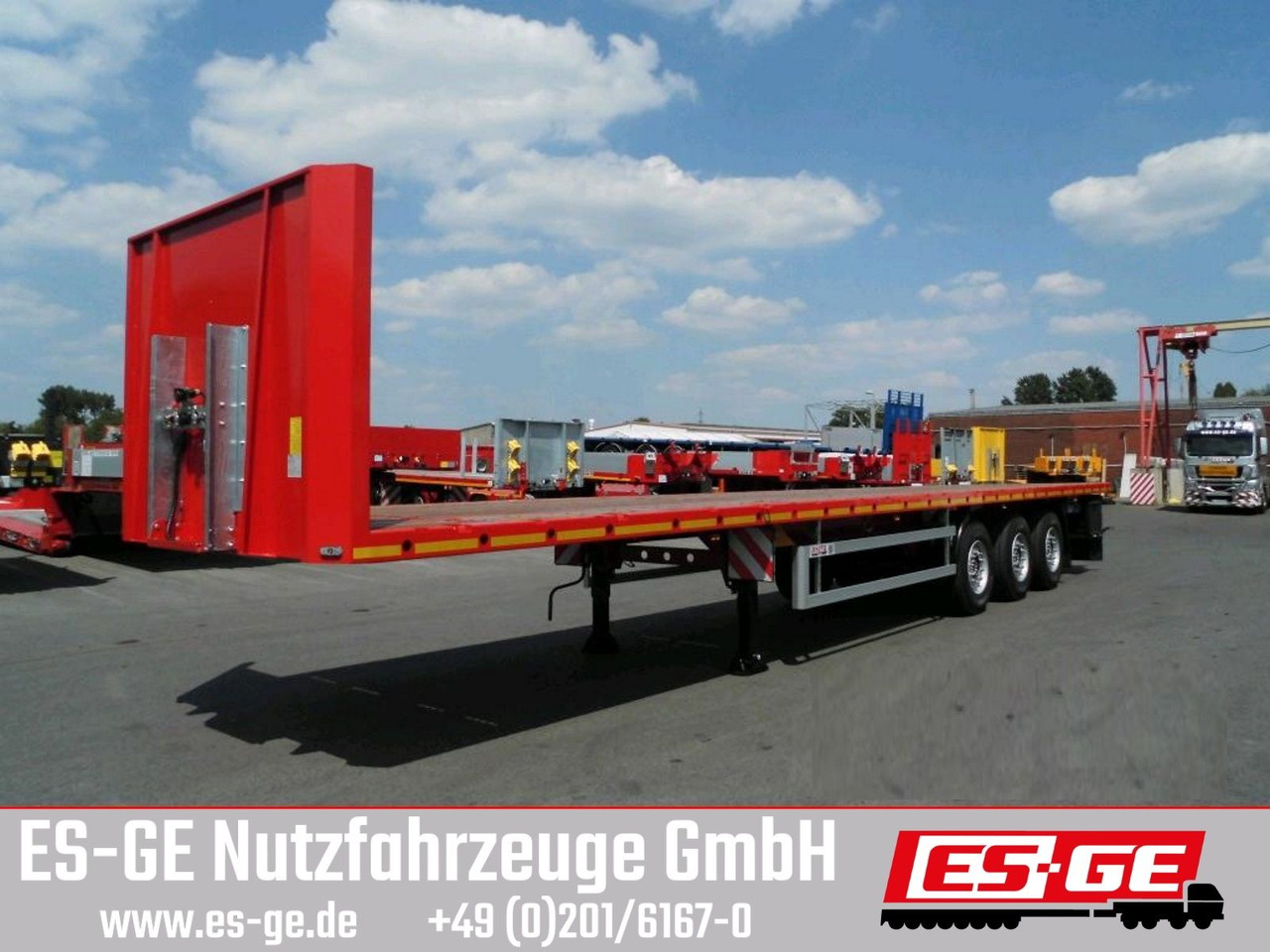 ES-GE 3-Achs Sattelanhänger - Rungen + CV - Dropside/ Flatbed semi-trailer: picture 1 ES-GE 3-Achs Sattelanhänger - Rungen + CV - Dropside/ Flatbed semi-trailer: picture 1