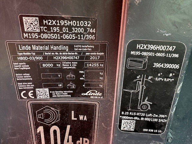LINDE H80D-03/900 CABIN - Diesel forklift: picture 2 LINDE H80D-03/900 CABIN - Diesel forklift: picture 2