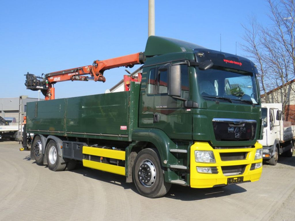 MAN TG-S 26.400 6x2-2 BL Pritsche Heckkran Atlas 165 - Truck, Crane truck: picture 2 MAN TG-S 26.400 6x2-2 BL Pritsche Heckkran Atlas 165 - Truck, Crane truck: picture 2