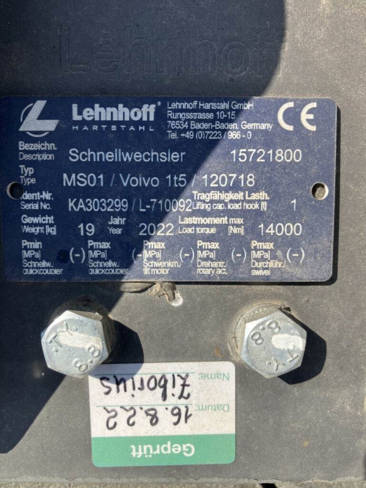 Lehnhoff Schnellwechsler mech. - Quick coupler: picture 3 Lehnhoff Schnellwechsler mech. - Quick coupler: picture 3