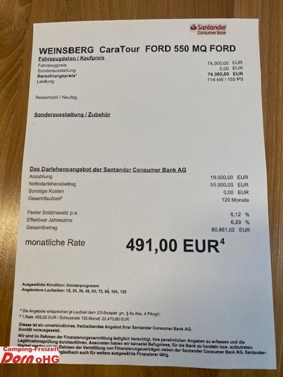 New Camper van Weinsberg CaraTour 550 MQ Assistenzpaket/Automatik Weinsberg CaraTour 550 MQ Assistenzpaket/Automatik: picture 7