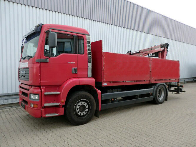 Crane truck, Dropside/ Flatbed truck MAN TGA 18.360 4x2 TGA 18.360 4x2, Baustoff, Kran ATLAS 125.1: picture 8