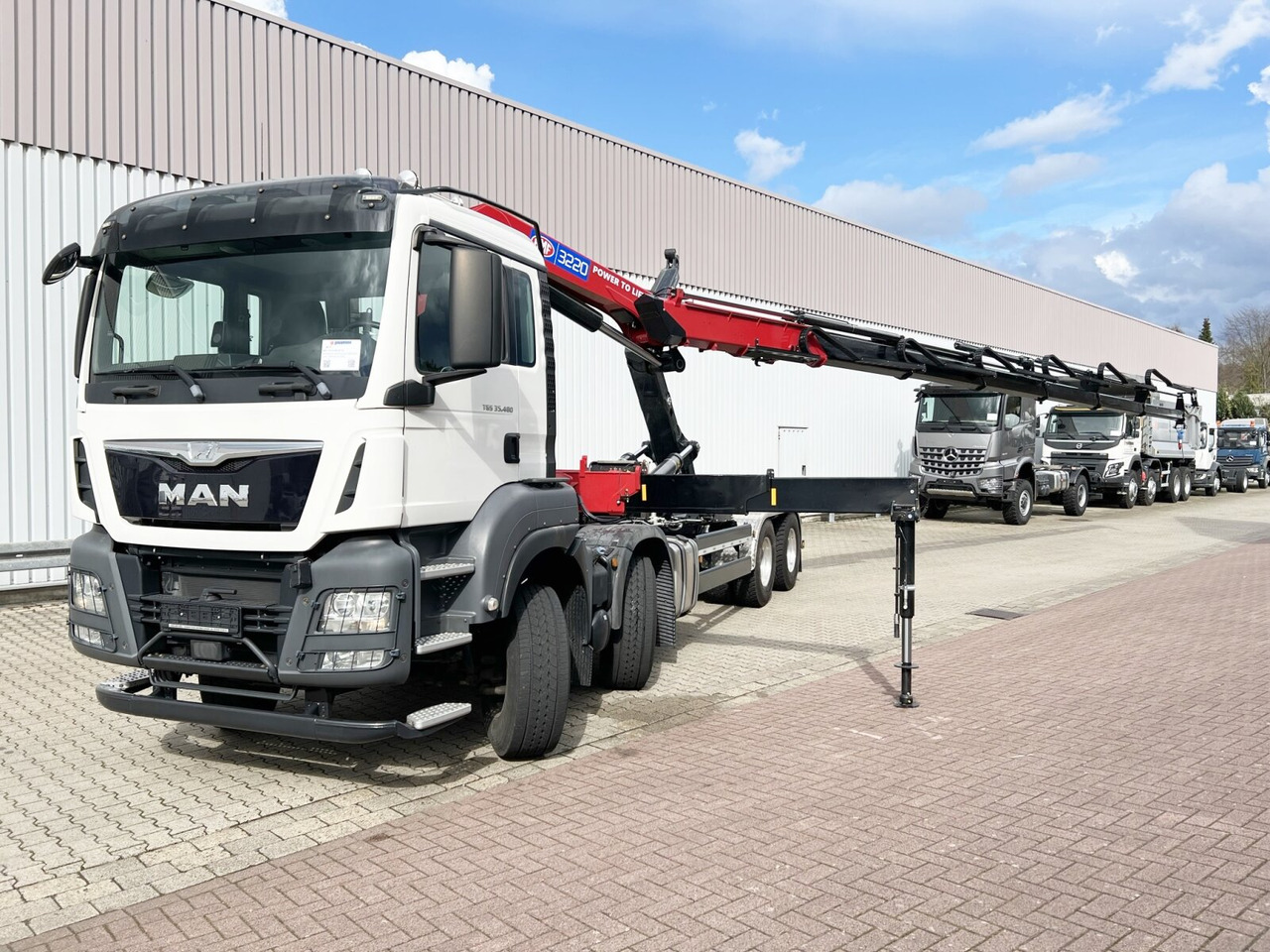 New Hook lift truck, Crane truck MAN TGS 35.480 8X4 BL TGS 35.480 8X4 BL, Intarder, Kran HMF 3220-K6, 4-fach Abstützung, Funk: picture 14