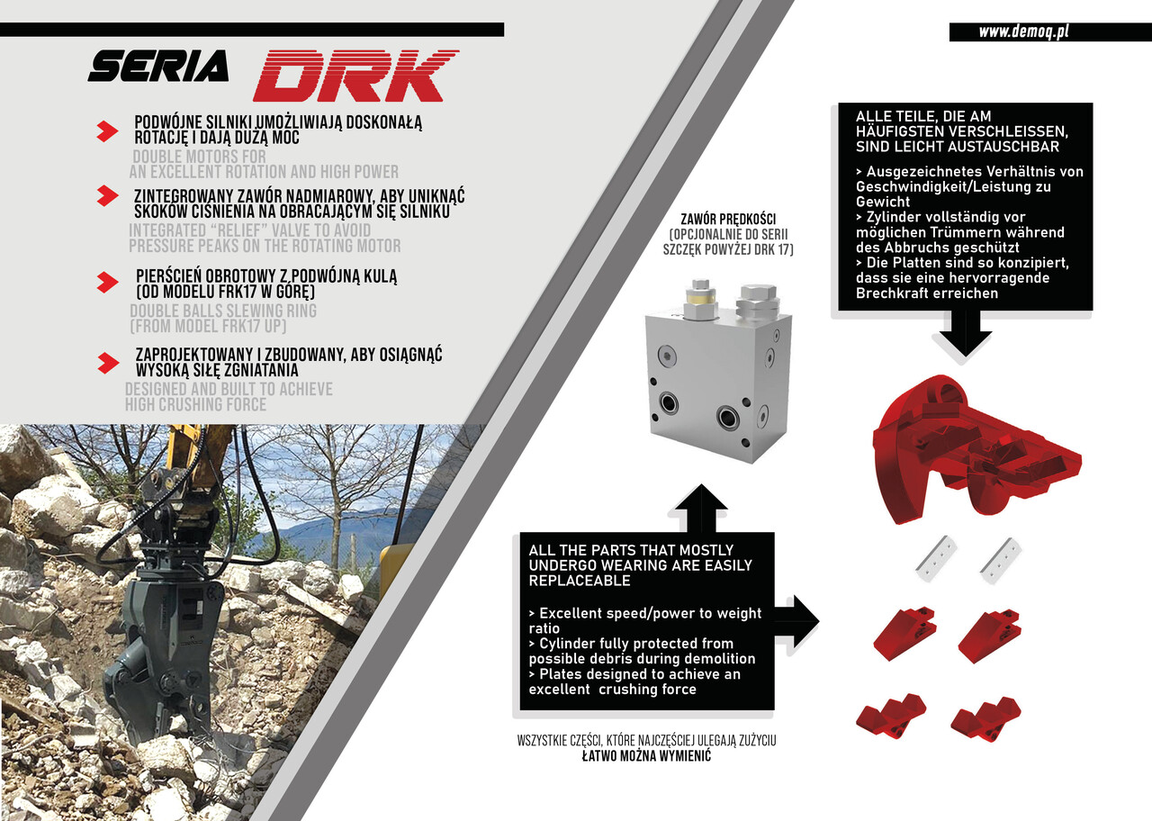 DEMOQ DRK32 Hydraulic Rotating Pulveriser Crusher 3300 KG - Demolition shears for Excavator: picture 3 DEMOQ DRK32 Hydraulic Rotating Pulveriser Crusher 3300 KG - Demolition shears for Excavator: picture 3