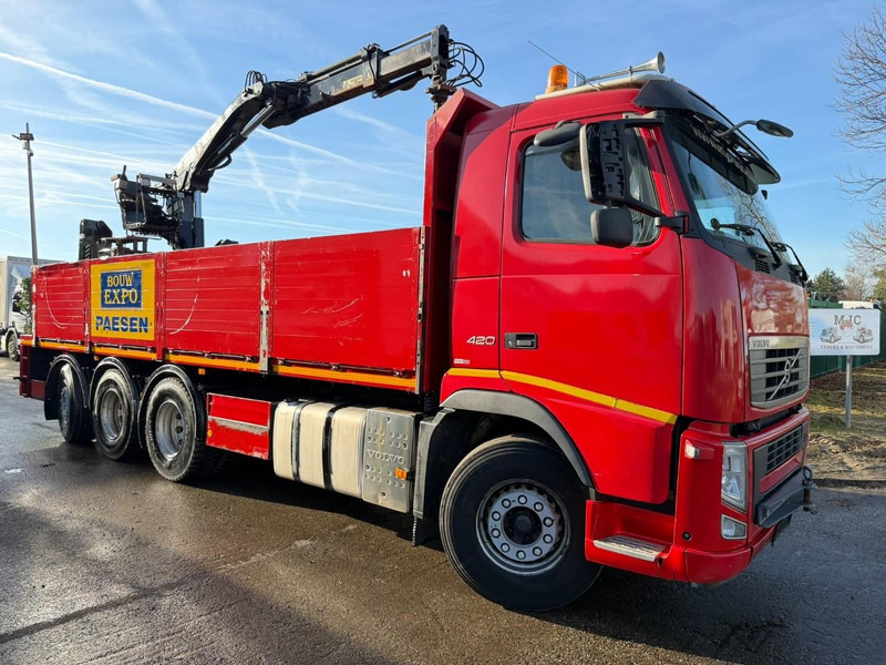 Volvo FH 420 8x4 TRIDEM PRITSCHE + KRAN HIAB ROLLER 130 R - PLATFORM 8m - LIFT + LENK-ACHSE - I-SHIFT - EURO 5 - BELGISCHE LKW - Dropside/ Flatbed truck, Crane truck: picture 1 Volvo FH 420 8x4 TRIDEM PRITSCHE + KRAN HIAB ROLLER 130 R - PLATFORM 8m - LIFT + LENK-ACHSE - I-SHIFT - EURO 5 - BELGISCHE LKW - Dropside/ Flatbed truck, Crane truck: picture 1