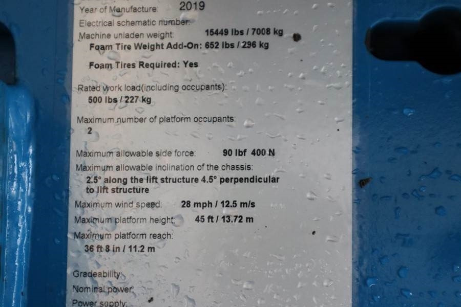 Telescopic boom Genie S45 Valid inspection, *Guarantee! Diesel, 4x4 Driv: picture 6