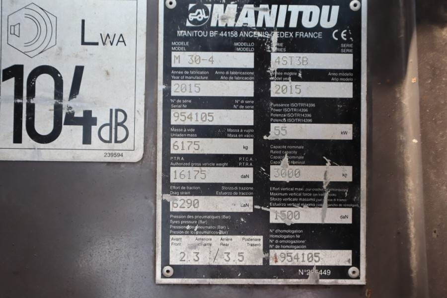 Rough terrain forklift Manitou M30-4 Diesel, 4x4 Drive, 3t Capacity, Triplex Mast: picture 6