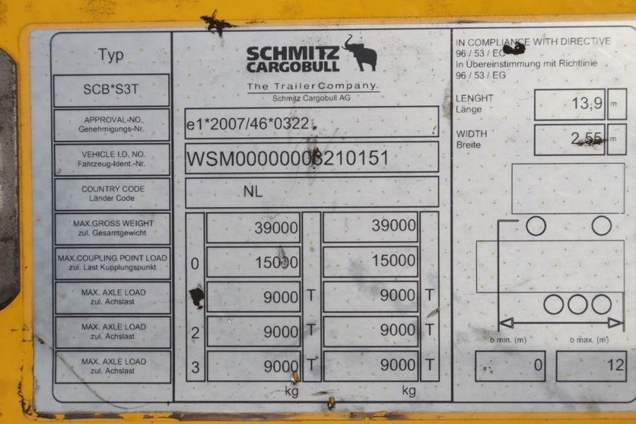 Schmitz Cargobull SCB3ST CoC Documents, TuV Loading Certif - Curtainsider trailer: picture 5 Schmitz Cargobull SCB3ST CoC Documents, TuV Loading Certif - Curtainsider trailer: picture 5