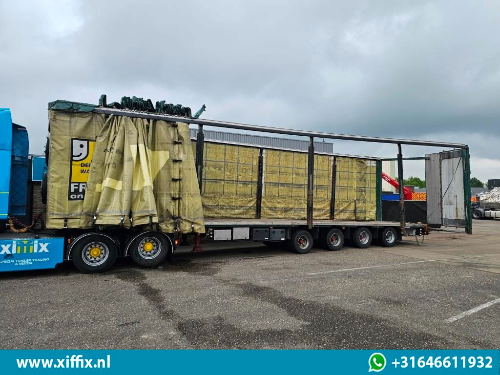 Meusburger 4-ass. Vlakke Mega oplegger met elektrische huifopbouw / 2x naloop ge - Dropside/ Flatbed semi-trailer: picture 5 Meusburger 4-ass. Vlakke Mega oplegger met elektrische huifopbouw / 2x naloop ge - Dropside/ Flatbed semi-trailer: picture 5
