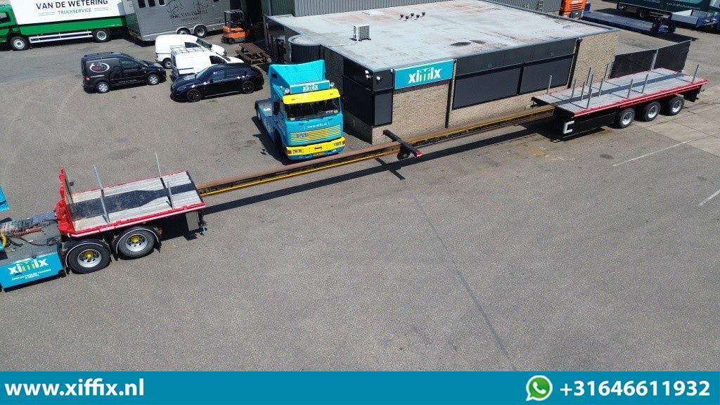Nooteboom 3-ass. Vlakke dubbel 2x uitschuifbare oplegger / 3x gestuurd - Dropside/ Flatbed semi-trailer: picture 1 Nooteboom 3-ass. Vlakke dubbel 2x uitschuifbare oplegger / 3x gestuurd - Dropside/ Flatbed semi-trailer: picture 1
