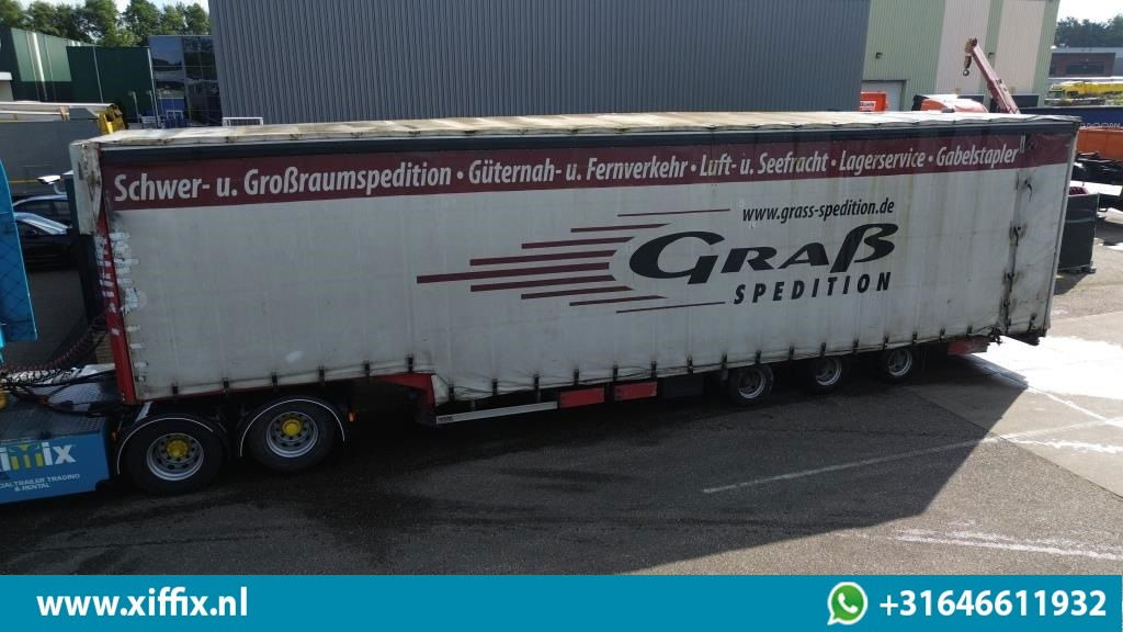 Wiese 3-ass. Semi dieplader met huifopbouw - Low loader semi-trailer: picture 1 Wiese 3-ass. Semi dieplader met huifopbouw - Low loader semi-trailer: picture 1