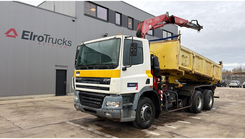 Tipper, Crane truck DAF CF 85.340 (EURO 3 / MANUAL GEARBOX / TOP CONDITION / BIG AXLE / STEEL SUSP. / FASSI F130 CRANE): picture 1