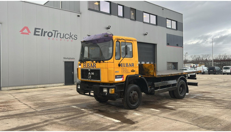 MAN 12.192 (MANUAL PUMP / 4X4 / POMPE MANUELLE / GRAND PONT / LAMES / STEEL SUSP.) - Dropside/ Flatbed truck: picture 1 MAN 12.192 (MANUAL PUMP / 4X4 / POMPE MANUELLE / GRAND PONT / LAMES / STEEL SUSP.) - Dropside/ Flatbed truck: picture 1