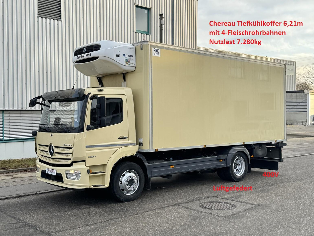 Mercedes-Benz Atego 1627L 4-Fleisch-Rohrbahnen TK T-1000R TOP - Refrigerator truck: picture 1 Mercedes-Benz Atego 1627L 4-Fleisch-Rohrbahnen TK T-1000R TOP - Refrigerator truck: picture 1