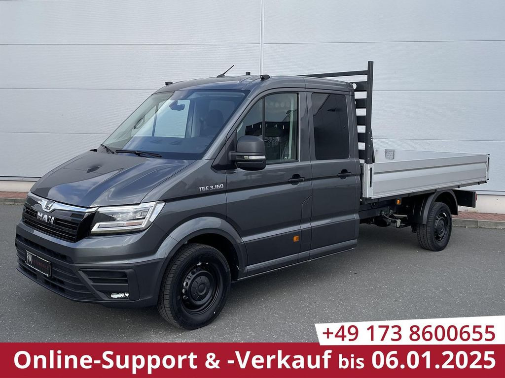 Open body delivery van, Combi van MAN TGE 3.160 Pritsche DOKA LR HECK AHK 3.5t ACC NAV: picture 1