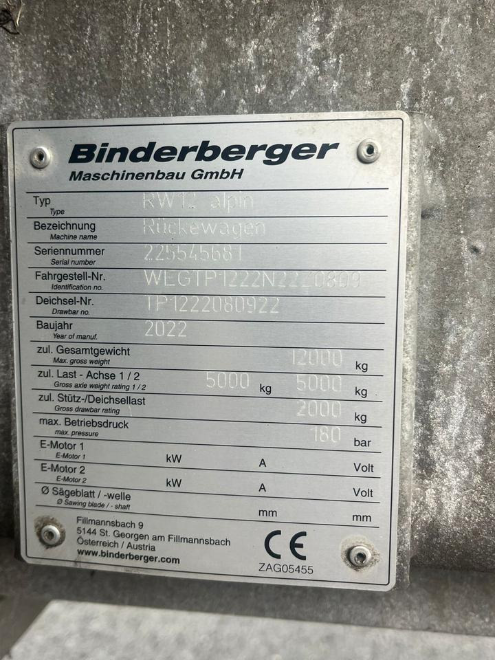 Forestry trailer Binderberger Rückewagen RW 12 Alpin, Krankarre, Forst: picture 17