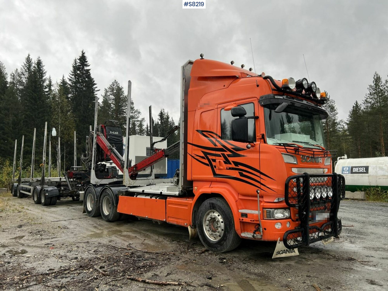 Scania R730 Timber truck with wagon and crane - Logging truck: picture 2 Scania R730 Timber truck with wagon and crane - Logging truck: picture 2