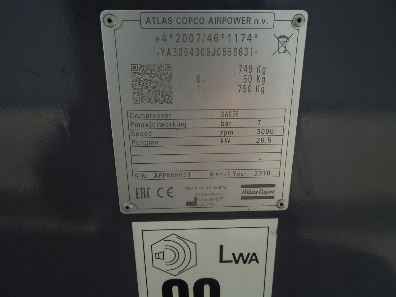Atlas Copco XAS58 - Air compressor: picture 2 Atlas Copco XAS58 - Air compressor: picture 2