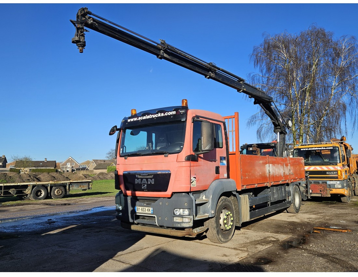 MAN TGS 18.400 Euro 5 Flat bed Full Spring suspension HIAB 122E -3 hiduo Crane Kran Remote - Dropside/ Flatbed truck, Crane truck: picture 1 MAN TGS 18.400 Euro 5 Flat bed Full Spring suspension HIAB 122E -3 hiduo Crane Kran Remote - Dropside/ Flatbed truck, Crane truck: picture 1