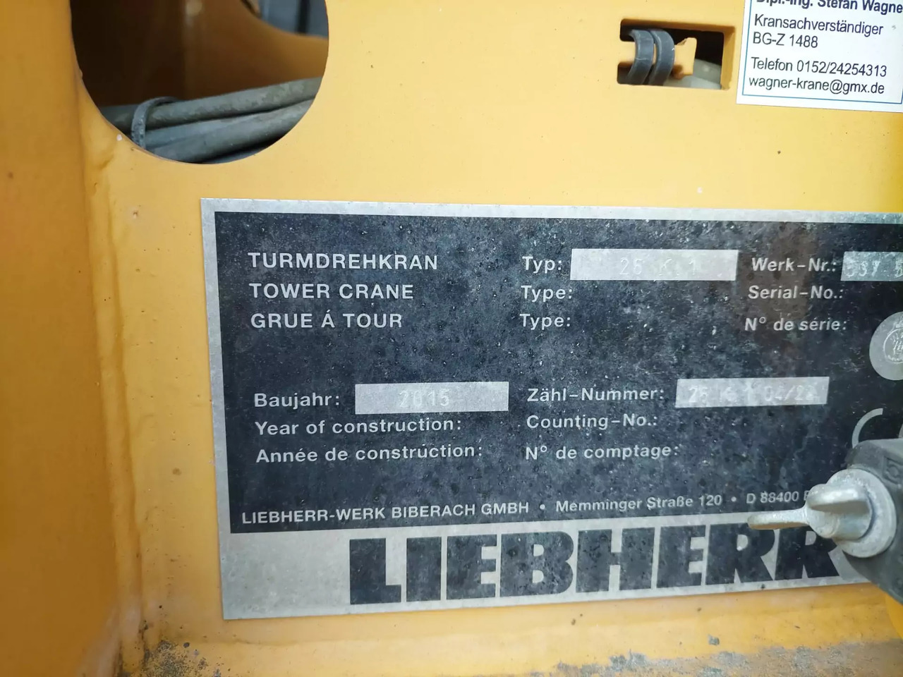 Self-erecting tower crane 2015 Liebherr 26K.1: picture 6