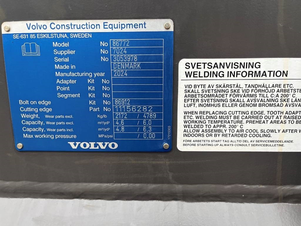 Volvo Skopa L150H L180H - Bucket for Construction machinery: picture 2 Volvo Skopa L150H L180H - Bucket for Construction machinery: picture 2