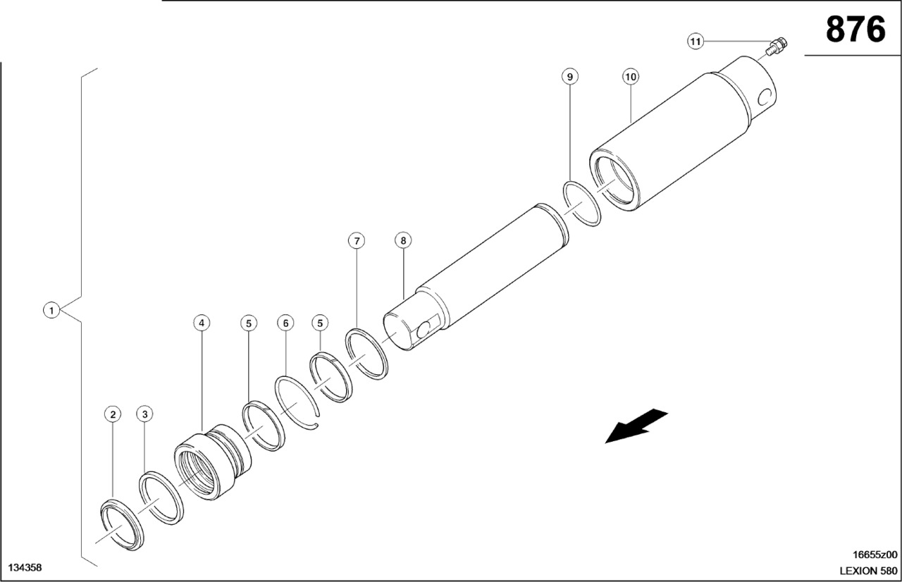 Claas Lexion 580 GŁOWICA CYLINDRA 0000853020 (Siłownik hydr. napinanie gumowych gąsienic) - Hydraulic cylinder for Agricultural machinery: picture 1 Claas Lexion 580 GŁOWICA CYLINDRA 0000853020 (Siłownik hydr. napinanie gumowych gąsienic) - Hydraulic cylinder for Agricultural machinery: picture 1