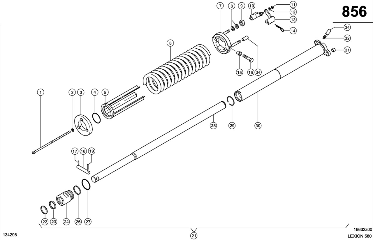 Claas Lexion 580 HYD-SIŁOWNIK MO 0006687513 (Siłownik przyrządu źniwnego) - Hydraulic cylinder for Agricultural machinery: picture 1 Claas Lexion 580 HYD-SIŁOWNIK MO 0006687513 (Siłownik przyrządu źniwnego) - Hydraulic cylinder for Agricultural machinery: picture 1