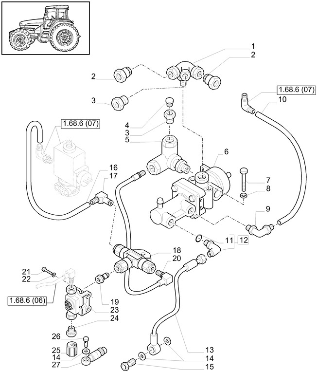 New Holland T6010 T6090 T6070 Zawor hamulca przycz 82016341 - Brake valve for Farm tractor: picture 1 New Holland T6010 T6090 T6070 Zawor hamulca przycz 82016341 - Brake valve for Farm tractor: picture 1