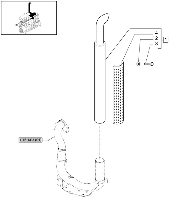 New Holland T6010 Tłumik 87324753 - Muffler for Farm tractor: picture 1 New Holland T6010 Tłumik 87324753 - Muffler for Farm tractor: picture 1