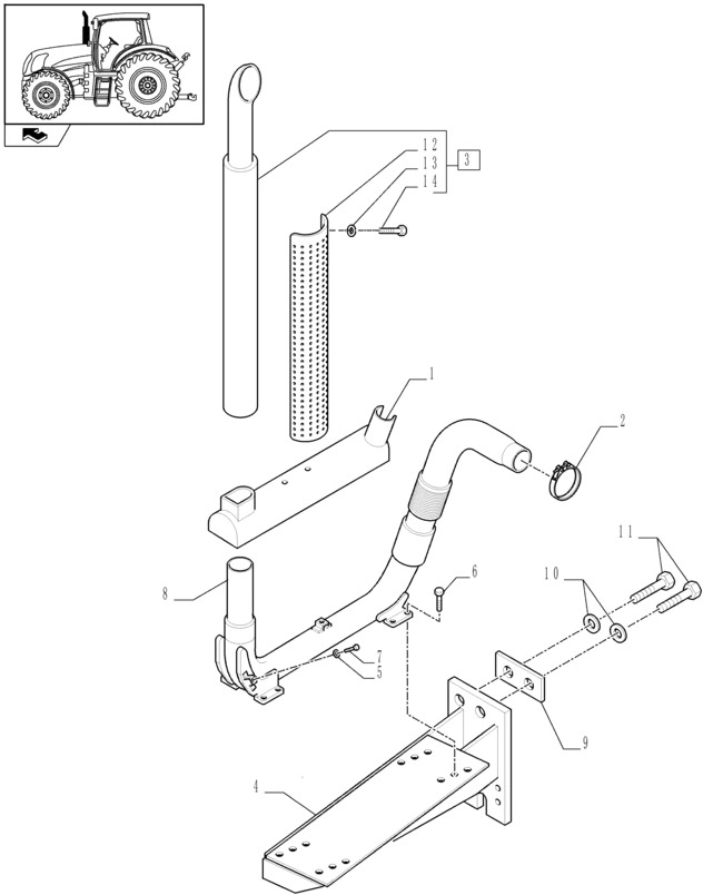 New Holland T6010 Tłumik 87356795 - Muffler for Farm tractor: picture 1 New Holland T6010 Tłumik 87356795 - Muffler for Farm tractor: picture 1