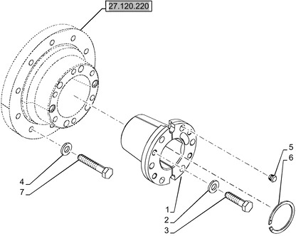New Holland T6070 Piasta 47731150 - Wheel hub for Farm tractor: picture 1 New Holland T6070 Piasta 47731150 - Wheel hub for Farm tractor: picture 1