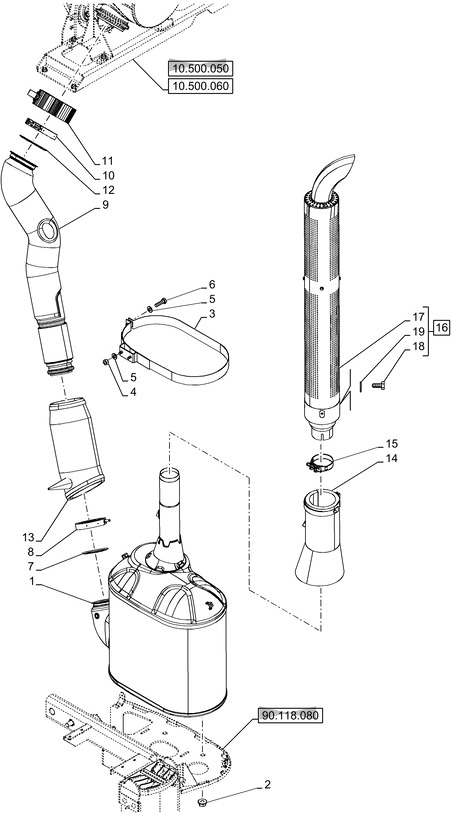 New Holland T6070 Reman-diesel particulate filter muffler scr cluster 1hp lwb 47627859R - Muffler/ Exhaust system for Farm tractor: picture 1 New Holland T6070 Reman-diesel particulate filter muffler scr cluster 1hp lwb 47627859R - Muffler/ Exhaust system for Farm tractor: picture 1