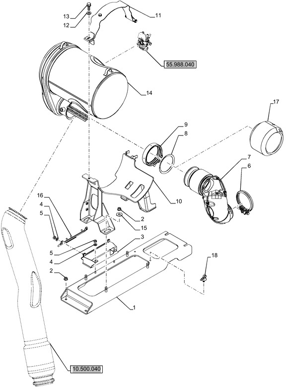 New Holland T6070 Tłumik muffler doc cluster 9.5x3.3 hp 47536446 - Muffler for Farm tractor: picture 1 New Holland T6070 Tłumik muffler doc cluster 9.5x3.3 hp 47536446 - Muffler for Farm tractor: picture 1