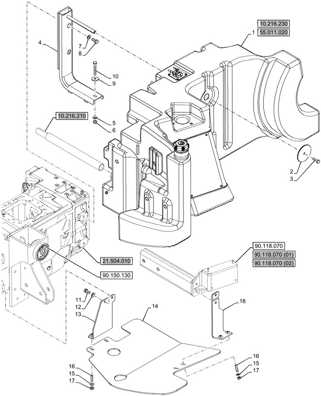 New Holland T6070 Zbiornik paliwa 48046408 - Fuel tank for Agricultural machinery: picture 1 New Holland T6070 Zbiornik paliwa 48046408 - Fuel tank for Agricultural machinery: picture 1