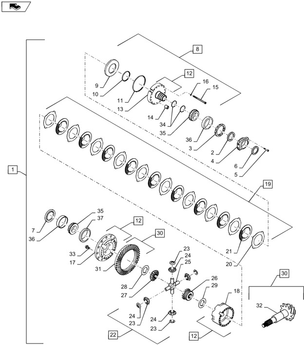 New Holland T6090 T6070 T7230 Carrier assy. 87324510 - Differential gear for Farm tractor: picture 1 New Holland T6090 T6070 T7230 Carrier assy. 87324510 - Differential gear for Farm tractor: picture 1