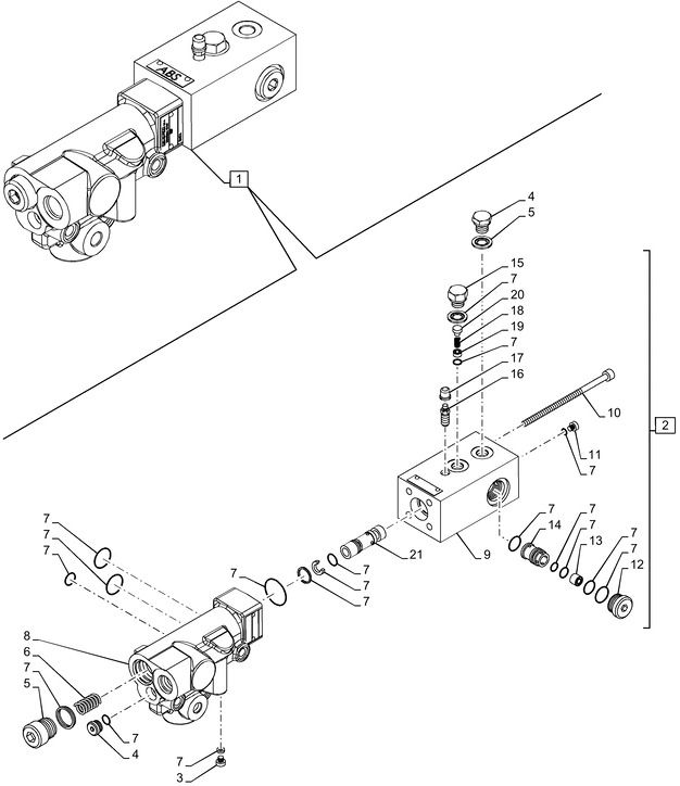 New Holland T6090 T6070 Zawór hamulca 47583839 - Brake valve for Agricultural machinery: picture 1 New Holland T6090 T6070 Zawór hamulca 47583839 - Brake valve for Agricultural machinery: picture 1